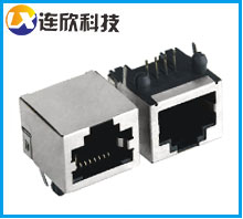 深圳松崗連接器>RJ45連接器插座 rj45母座長(zhǎng)度16MM廠家